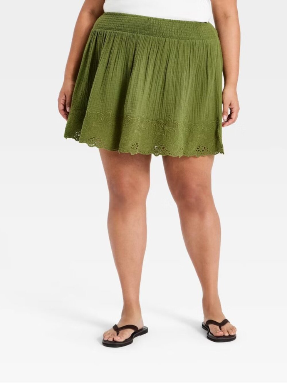 Women's Mini A-Line Skirt - Universal Thread Olive Green 3X